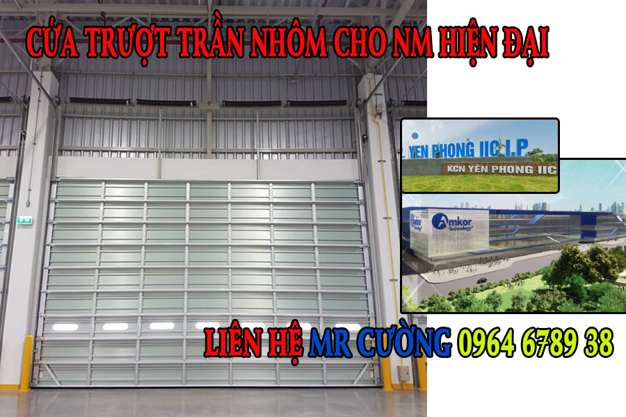 Cửa trượt trần nhôm cho Nhà máy Hiện Đại